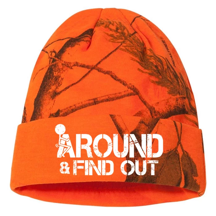 F Around Find Out Funny Meme Kati - 12in Camo Beanie