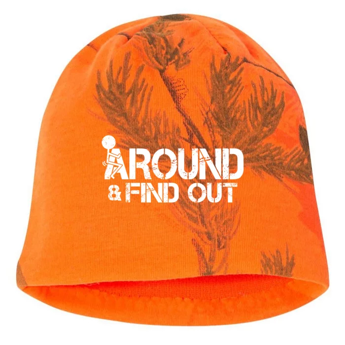 F Around Find Out Funny Meme Kati - Camo Knit Beanie