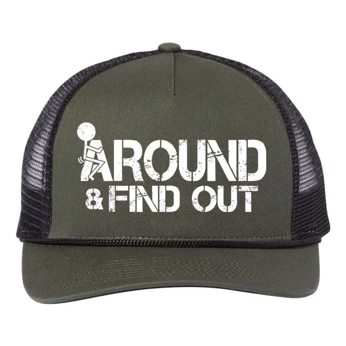 F Around Find Out Funny Meme Retro Rope Trucker Hat Cap