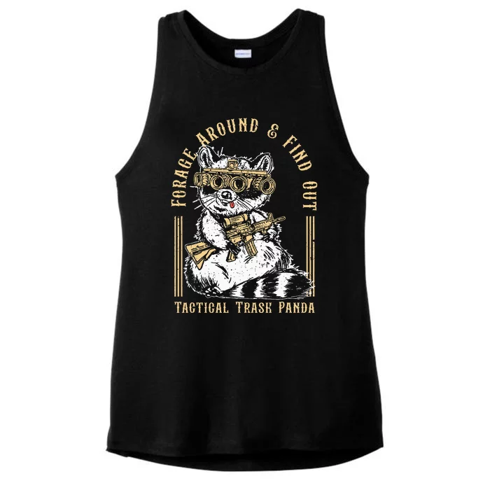 Forage Around & Find Out Tactical Trash Panda Ladies Tri-Blend Wicking Tank