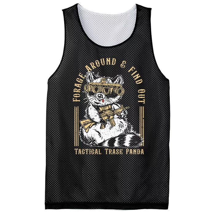 Forage Around & Find Out Tactical Trash Panda Mesh Reversible Basketball Jersey Tank