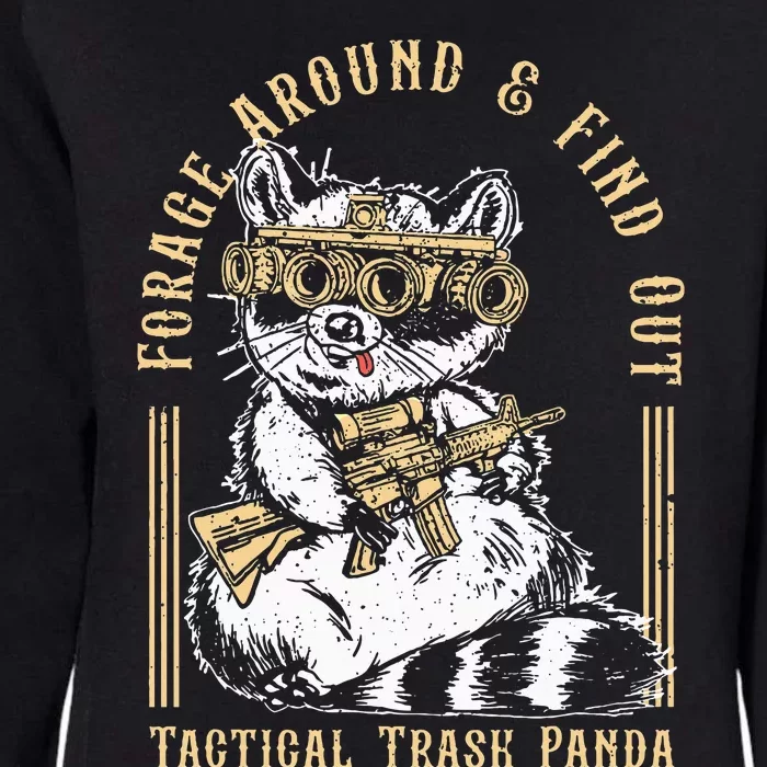 Forage Around & Find Out Tactical Trash Panda Womens California Wash Sweatshirt