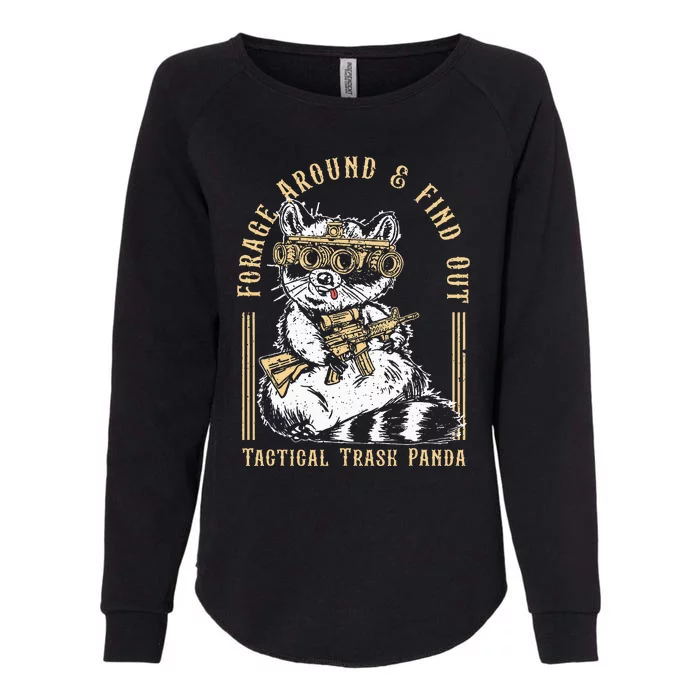 Forage Around & Find Out Tactical Trash Panda Womens California Wash Sweatshirt