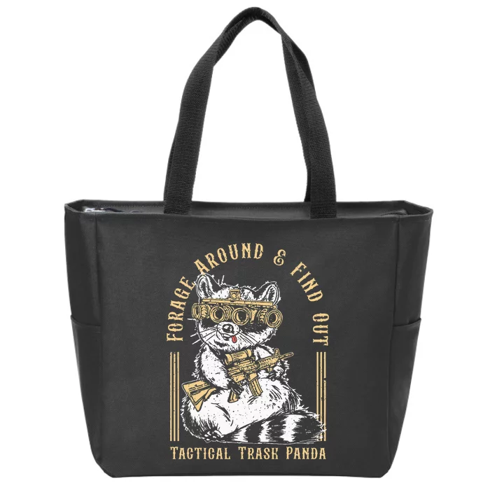 Forage Around & Find Out Tactical Trash Panda Zip Tote Bag