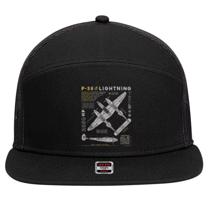 Fighter Aircraft 7 Panel Mesh Trucker Snapback Hat