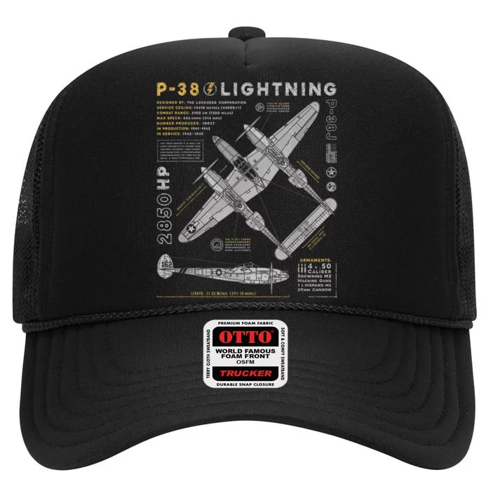 Fighter Aircraft High Crown Mesh Trucker Hat