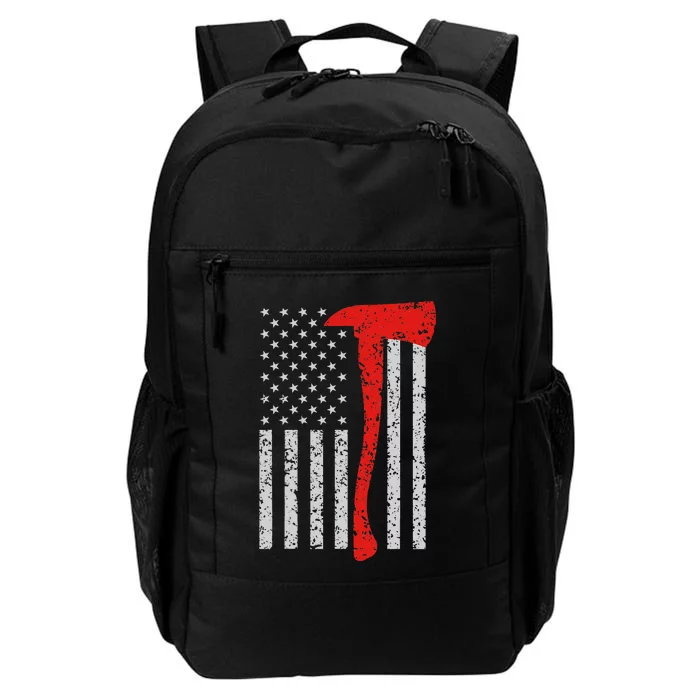 Firefighter American Flag Axe Thin Red Line Patriot Daily Commute Backpack