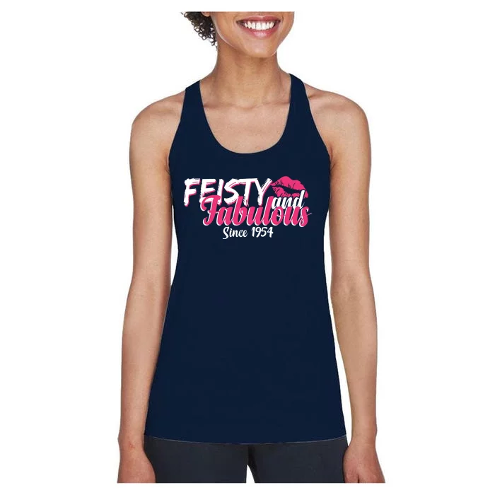 Feisty And Fabulous Since 1954 70th Birthday Women's Racerback Tank