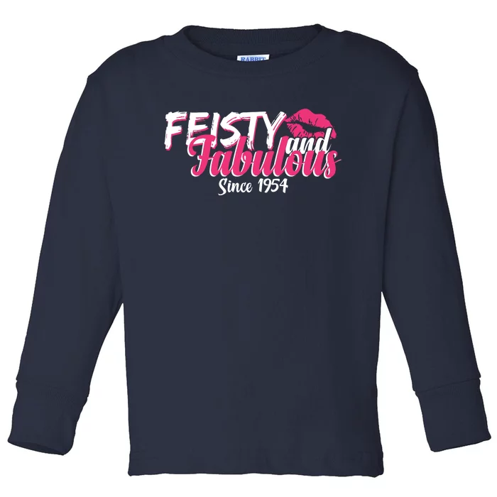 Feisty And Fabulous Since 1954 70th Birthday Toddler Long Sleeve Shirt