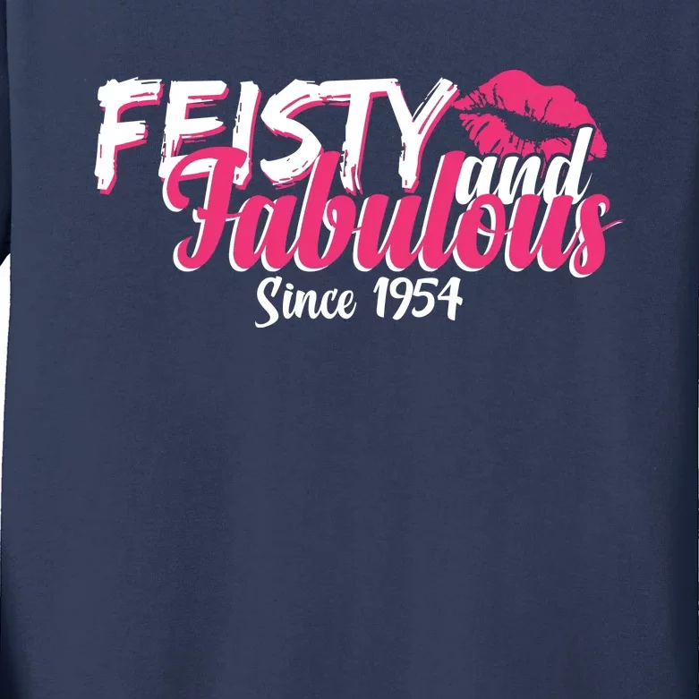 Feisty And Fabulous Since 1954 70th Birthday Kids Long Sleeve Shirt