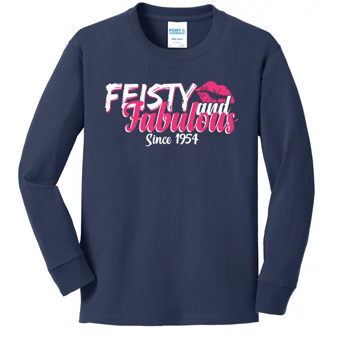 Feisty And Fabulous Since 1954 70th Birthday Kids Long Sleeve Shirt