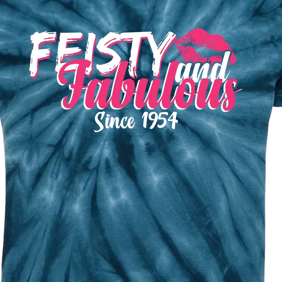 Feisty And Fabulous Since 1954 70th Birthday Kids Tie-Dye T-Shirt