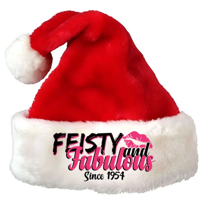 Feisty And Fabulous Since 1954 70th Birthday Premium Christmas Santa Hat