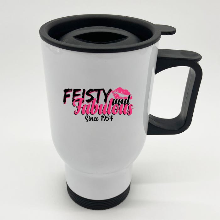 Feisty And Fabulous Since 1954 70th Birthday Front & Back Stainless Steel Travel Mug