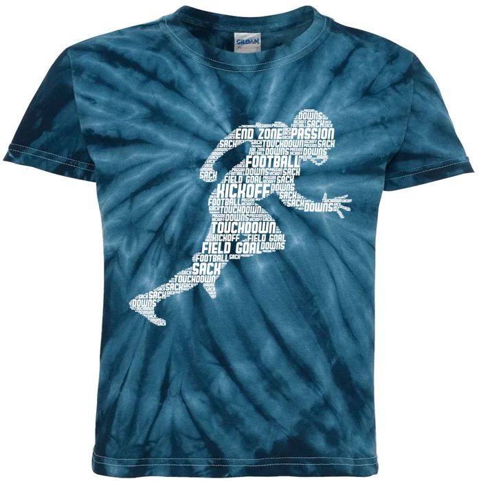 Football American Football Boy Kids Tie-Dye T-Shirt