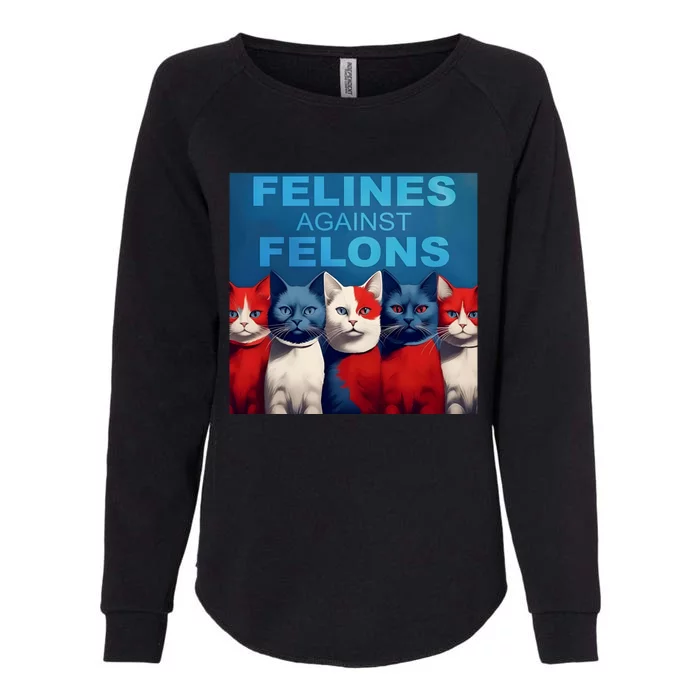 Felines Against Felons Womens California Wash Sweatshirt