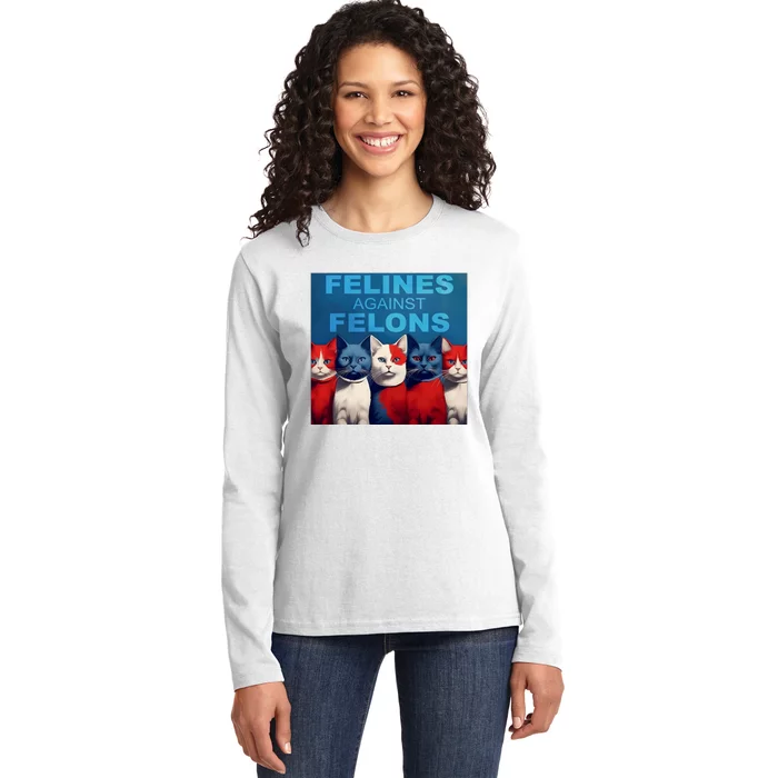 Felines Against Felons Ladies Long Sleeve Shirt