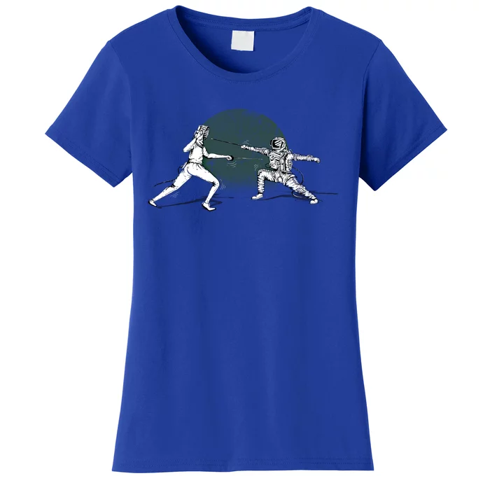 Fencing Astronaut Funny Graphic And Cool Gift Women's T-Shirt