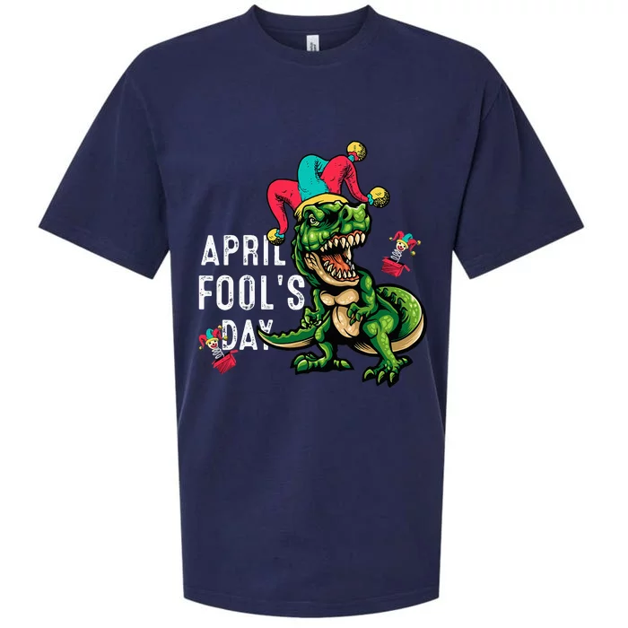 Funny April Fools Day Dinosaur Pranks Quote April Fool's Day Sueded Cloud Jersey T-Shirt