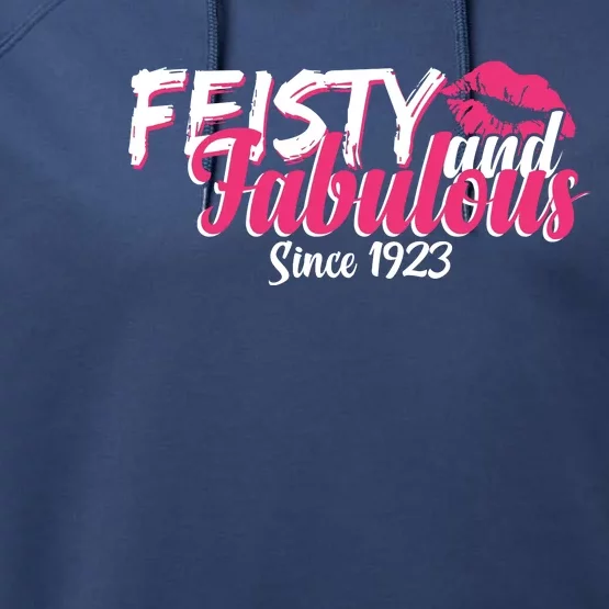 Feisty And Fabulous Since 1923 100th Birthday Performance Fleece Hoodie