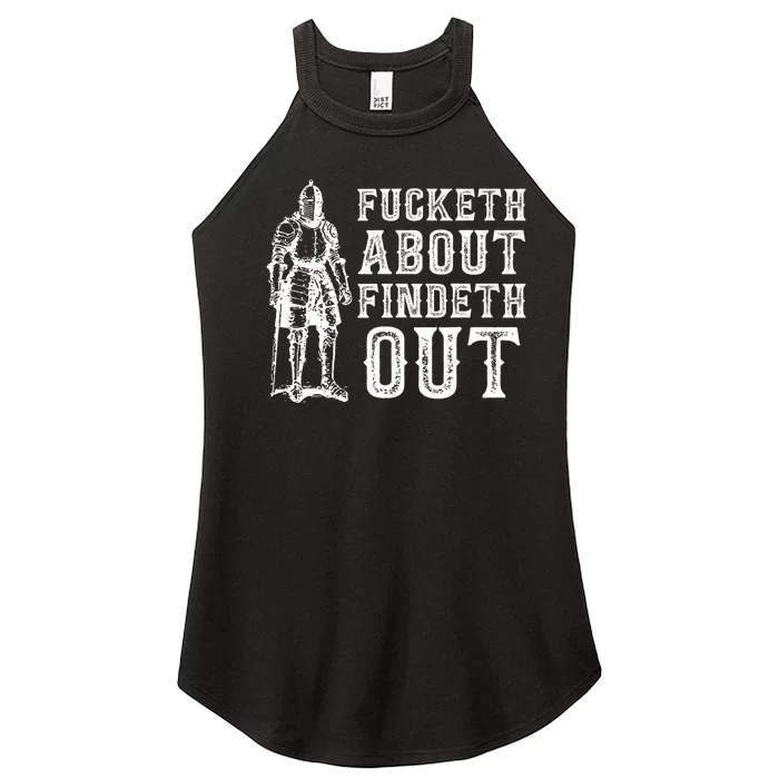 Fucketh About Findeth Out Funny Sarcasm Quote Women’s Perfect Tri Rocker Tank