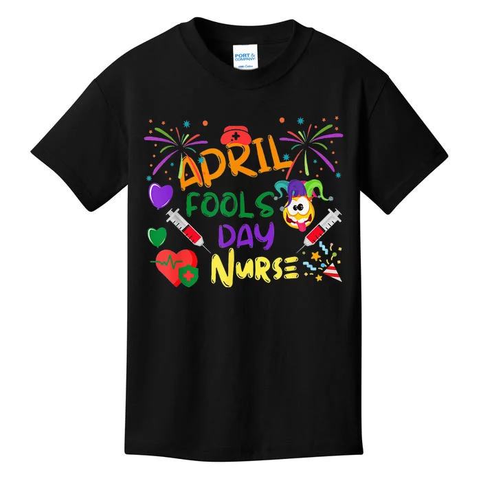 Funny April Fool's Day For Nurse Colorful Kids T-Shirt