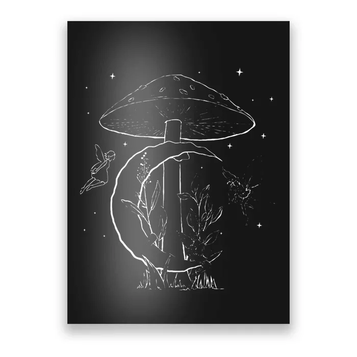 Fairycore Aesthetic Fairy Core Grunge Mushroom Moon Fairies Poster