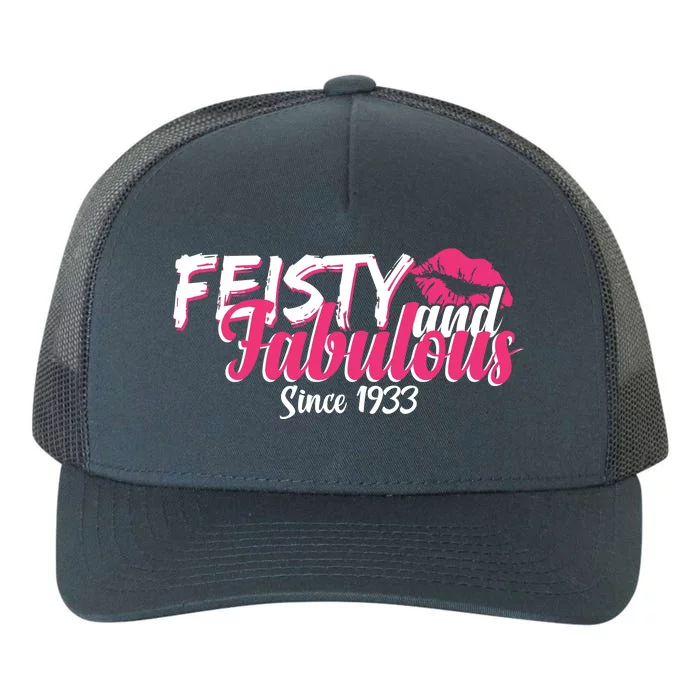 Feisty And Fabulous Since 1933 90th Birthday Yupoong Adult 5-Panel Trucker Hat