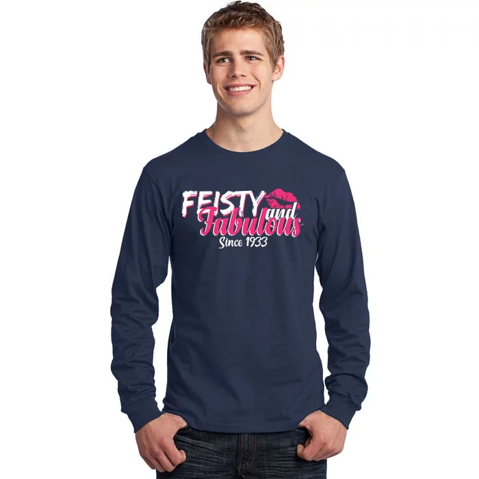 Feisty And Fabulous Since 1933 90th Birthday Tall Long Sleeve T-Shirt