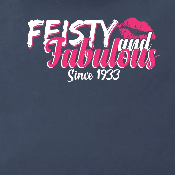 Feisty And Fabulous Since 1933 90th Birthday Zip Tote Bag