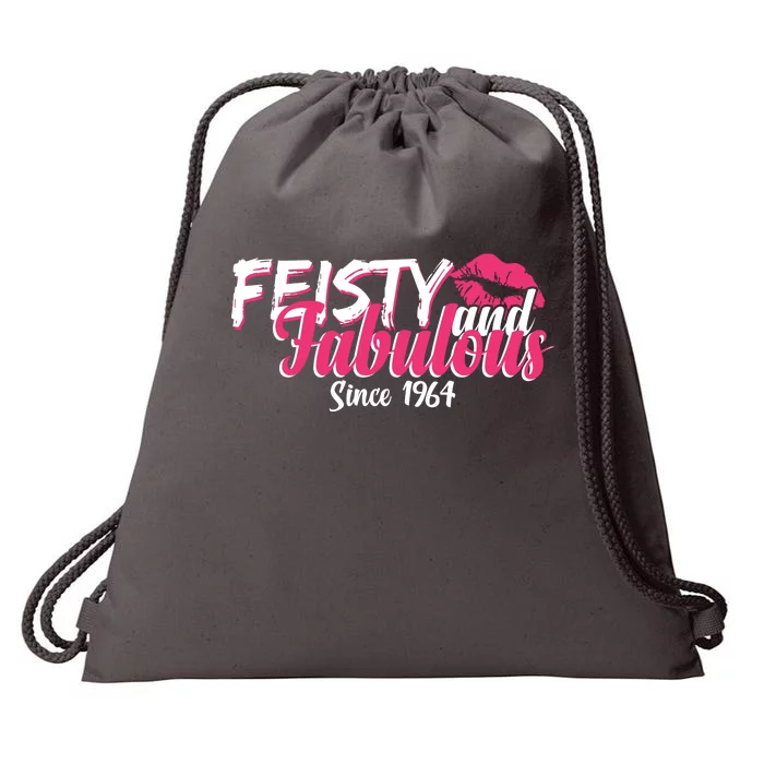 Feisty And Fabulous Since 1964 60th Birthday Drawstring Bag