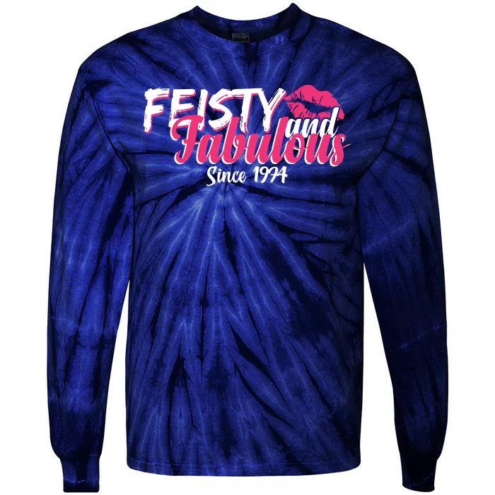 Feisty And Fabulous Since 1974 50th Birthday Tie-Dye Long Sleeve Shirt