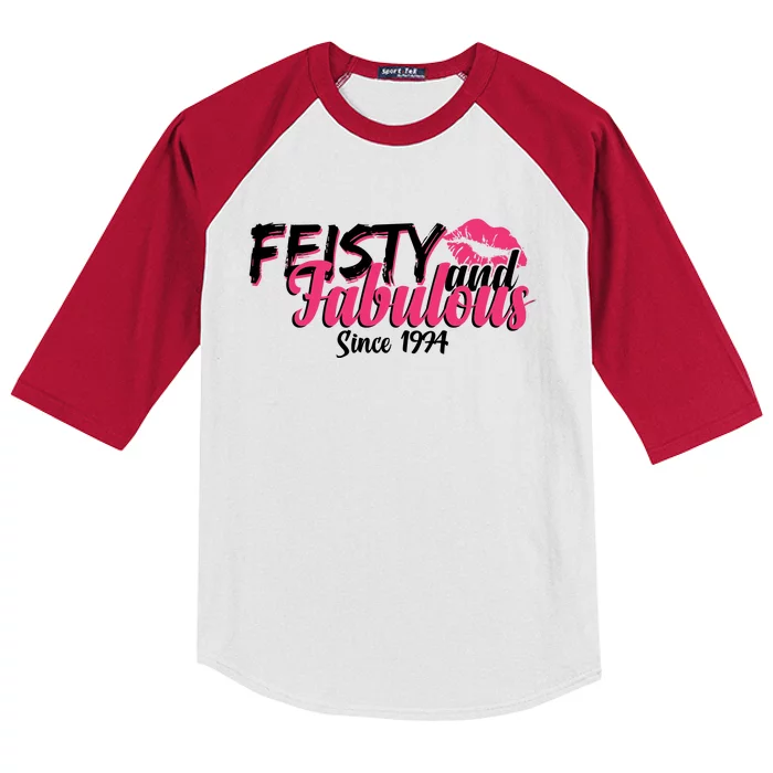 Feisty And Fabulous Since 1974 50th Birthday Kids Colorblock Raglan Jersey