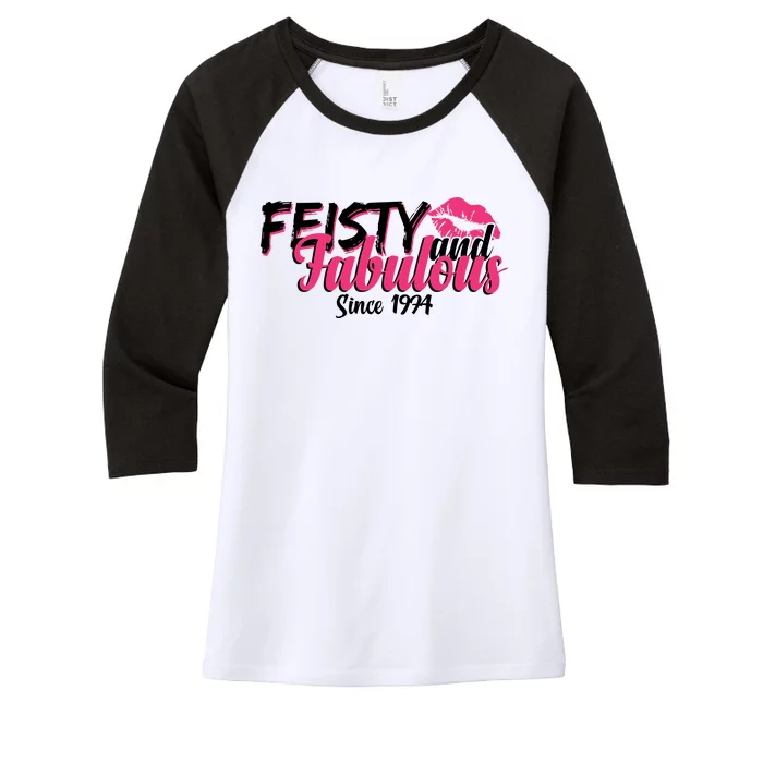 Feisty And Fabulous Since 1974 50th Birthday Women's Tri-Blend 3/4-Sleeve Raglan Shirt