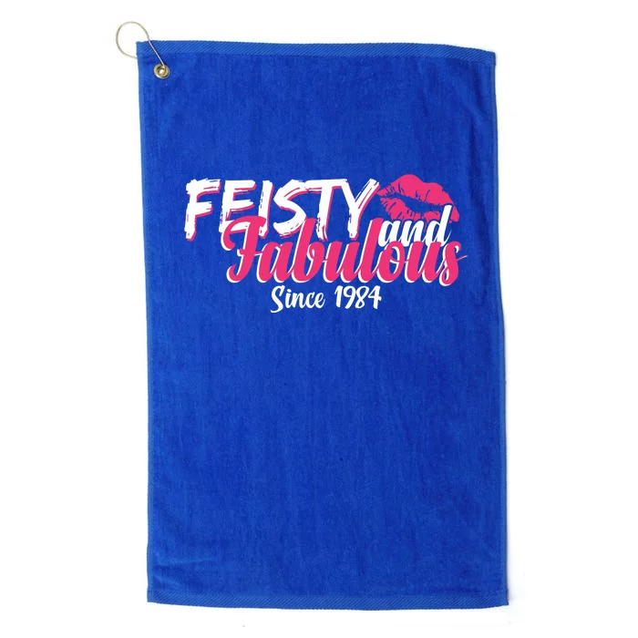 Feisty And Fabulous Since 1984 40th Birthday Platinum Collection Golf Towel