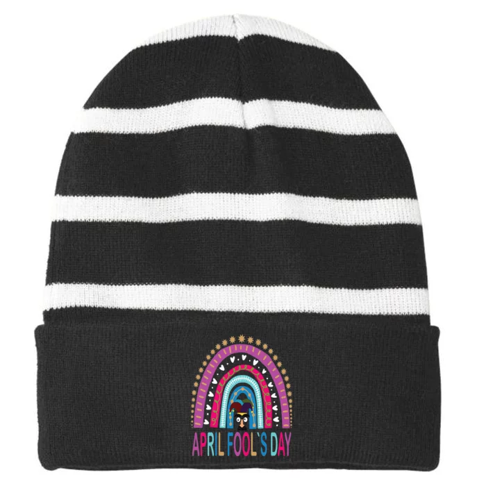 Funny April Fools Day Pranks Kit 1st April Jokes Striped Beanie with Solid Band