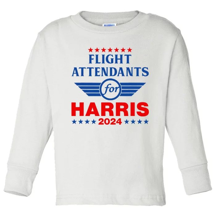 Flight Attendants For Kamala Harris 2024 Toddler Long Sleeve Shirt