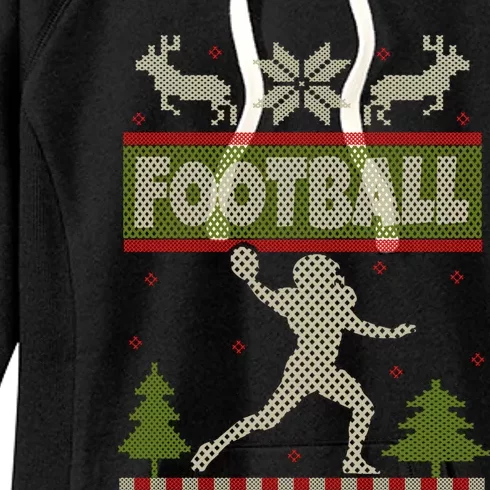 Funny American Football Ugly Christmas Ugly Xmas Cute Gift Women's Fleece Hoodie