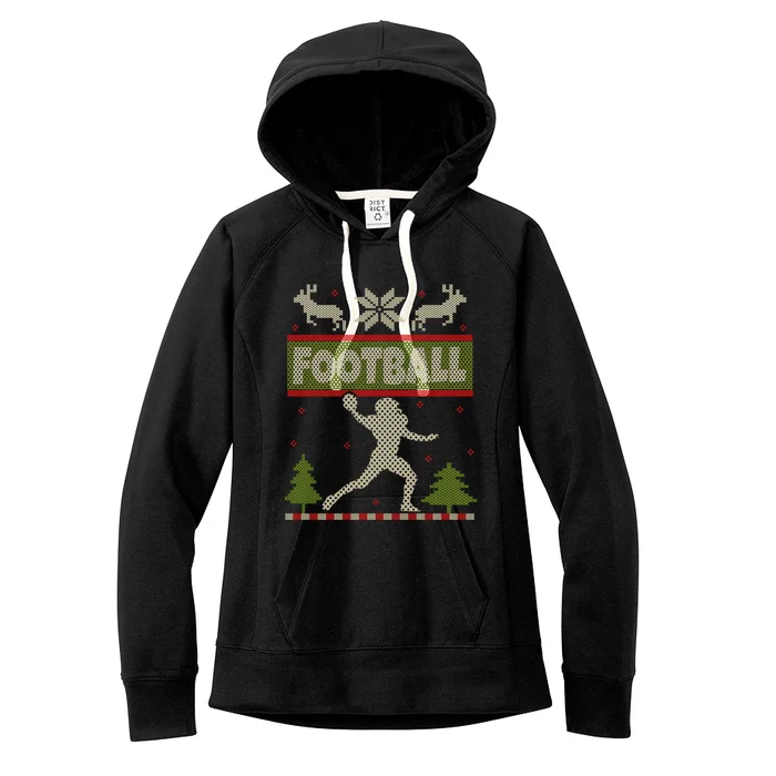 Funny American Football Ugly Christmas Ugly Xmas Cute Gift Women's Fleece Hoodie