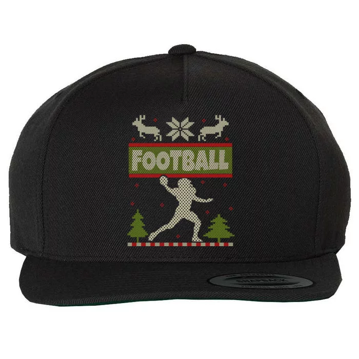 Funny American Football Ugly Christmas Ugly Xmas Cute Gift Wool Snapback Cap