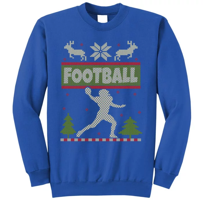 Funny American Football Ugly Christmas Ugly Xmas Cute Gift Tall Sweatshirt