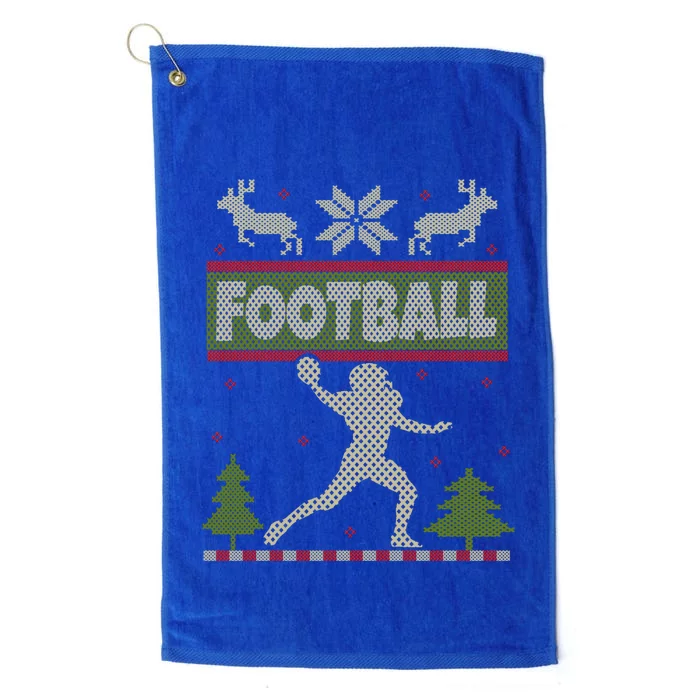 Funny American Football Ugly Christmas Ugly Xmas Cute Gift Platinum Collection Golf Towel