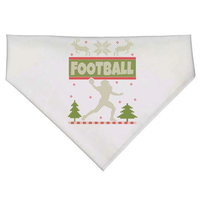 Funny American Football Ugly Christmas Ugly Xmas Cute Gift USA-Made Doggie Bandana