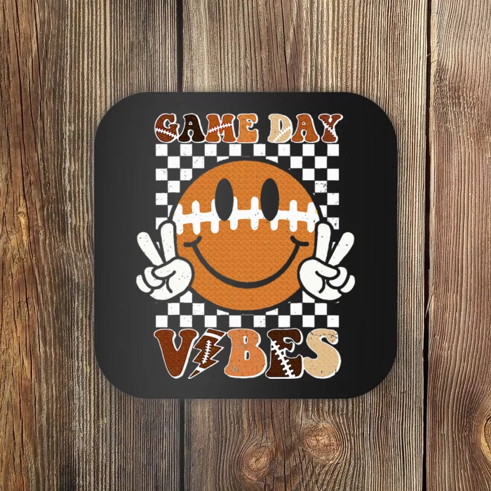 Face American Football Game Day Vibes Coaster