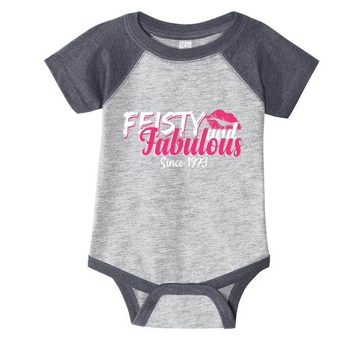 Feisty And Fabulous Since 1973 50th Birthday Infant Baby Jersey Bodysuit