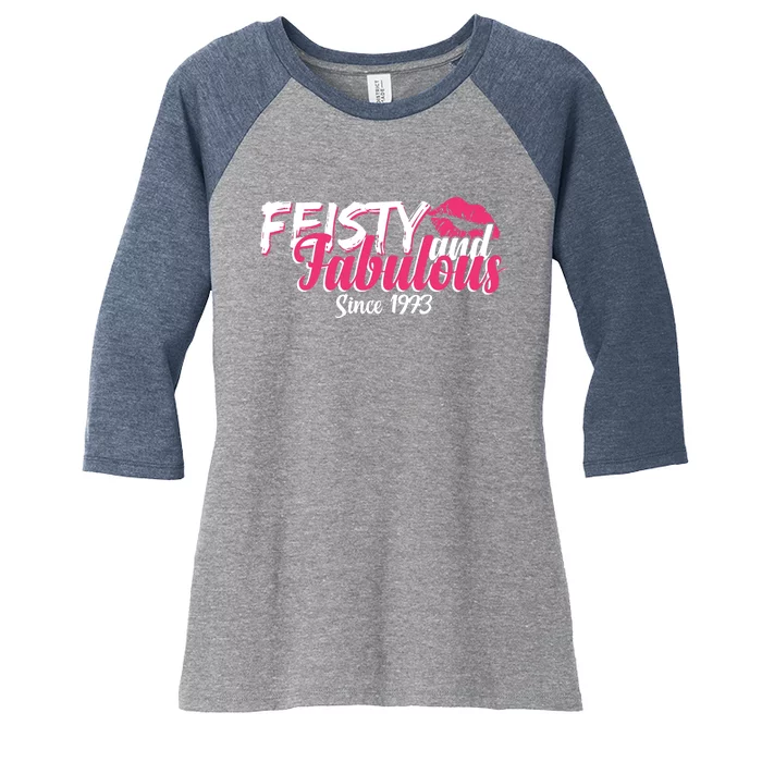 Feisty And Fabulous Since 1973 50th Birthday Women's Tri-Blend 3/4-Sleeve Raglan Shirt