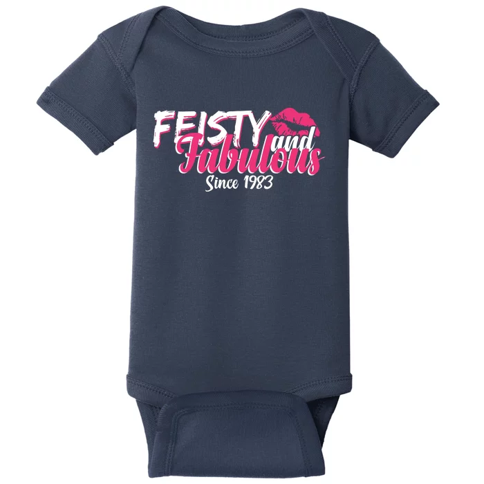 Feisty And Fabulous Since 1983 40th Birthday Baby Bodysuit