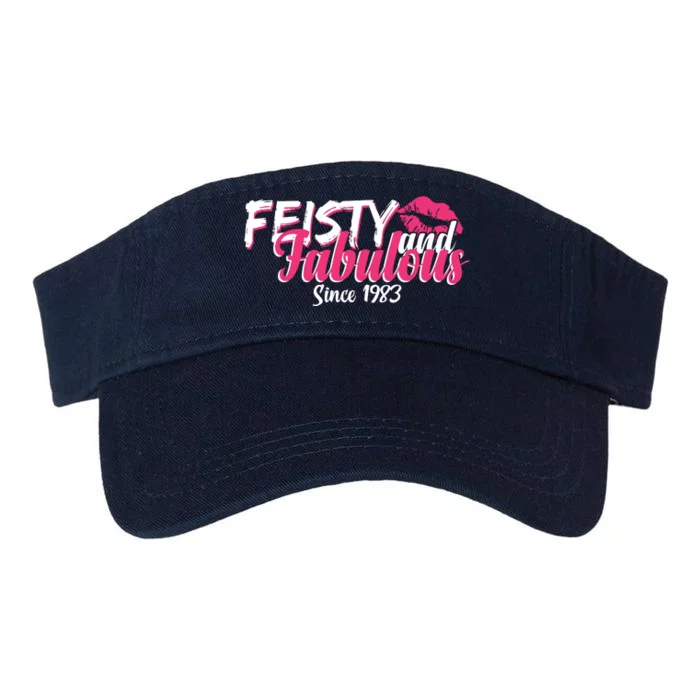 Feisty And Fabulous Since 1983 40th Birthday Valucap Bio-Washed Visor