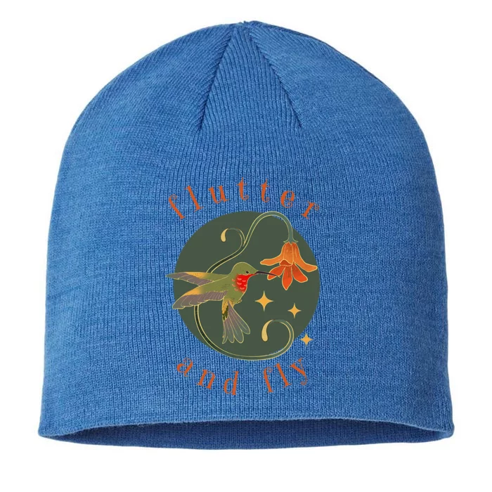 Flutter And Fly Apparel Hummingbird And Flower 8 1/2in Sustainable Knit Beanie