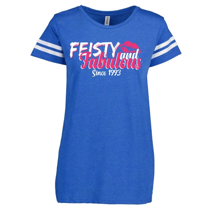 Feisty And Fabulous Since 1993 30th Birthday Enza Ladies Jersey Football T-Shirt